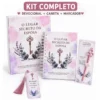 Kit Devocional O Lugar Secreto da Esposa capa floral com caneta chave e marcador de páginas