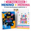 Kit devocional infantil 365 Dias com Deus com dois livros físicos Astronauta e Jardim