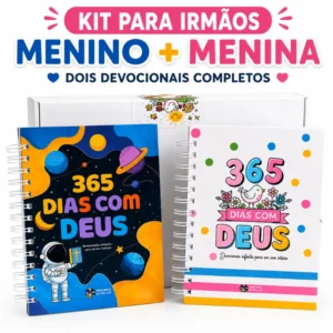 Kit devocional infantil 365 Dias com Deus com dois livros físicos Astronauta e Jardim
