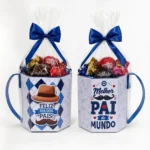 Arquivo Digital Caneca de Papel Dia dos Pais para Imprimir | Caixa para Doces e Lembrancinha PDF