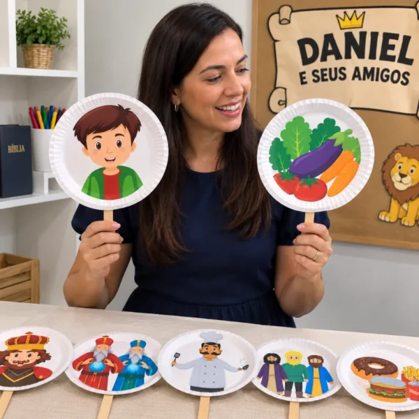 Visual bíblico Daniel e seus amigos para imprimir em PDF