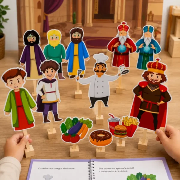 Visual da história de Daniel na Babilônia para crianças