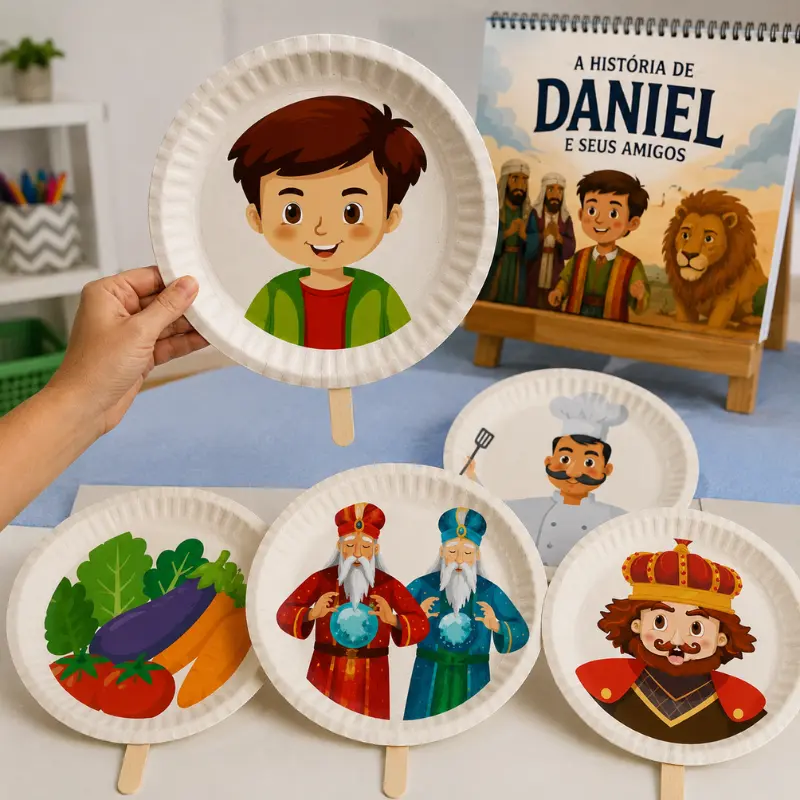 Visual bíblico Daniel e seus amigos para imprimir em PDF