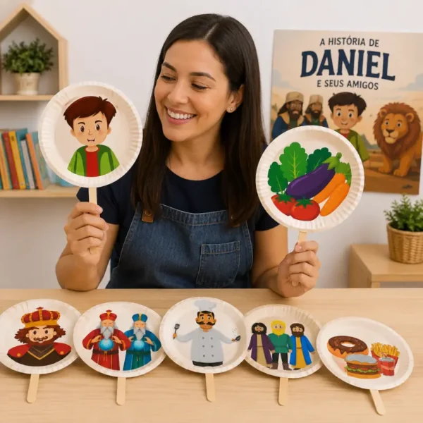 Personagens bíblicos Daniel e seus amigos para aula infantil