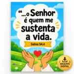 PDF Cartaz Salmo 54:4 Infantil | Memorização de Versículo